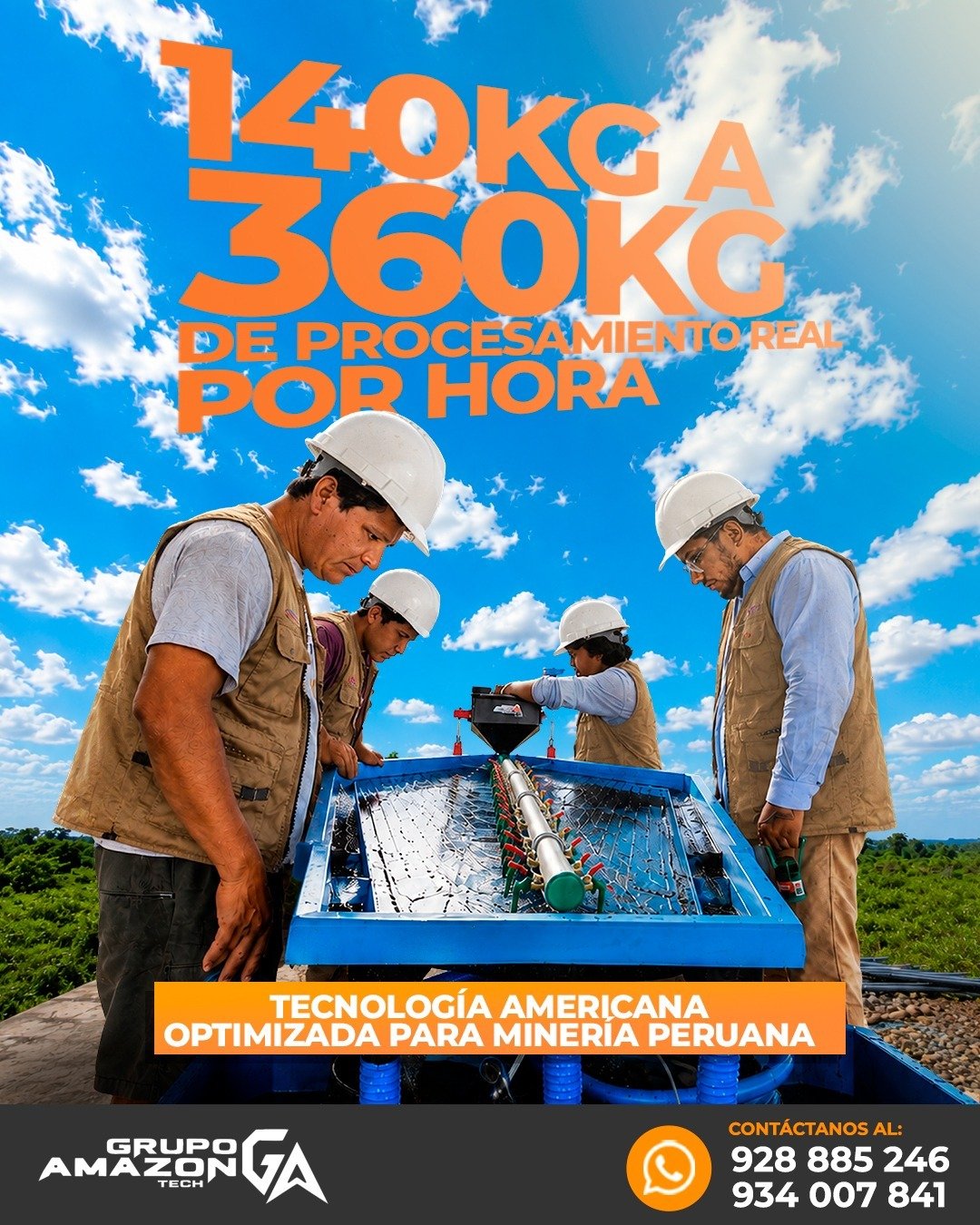 Pieza publicitaria para Grupo Amazon Tech - equipos de minería