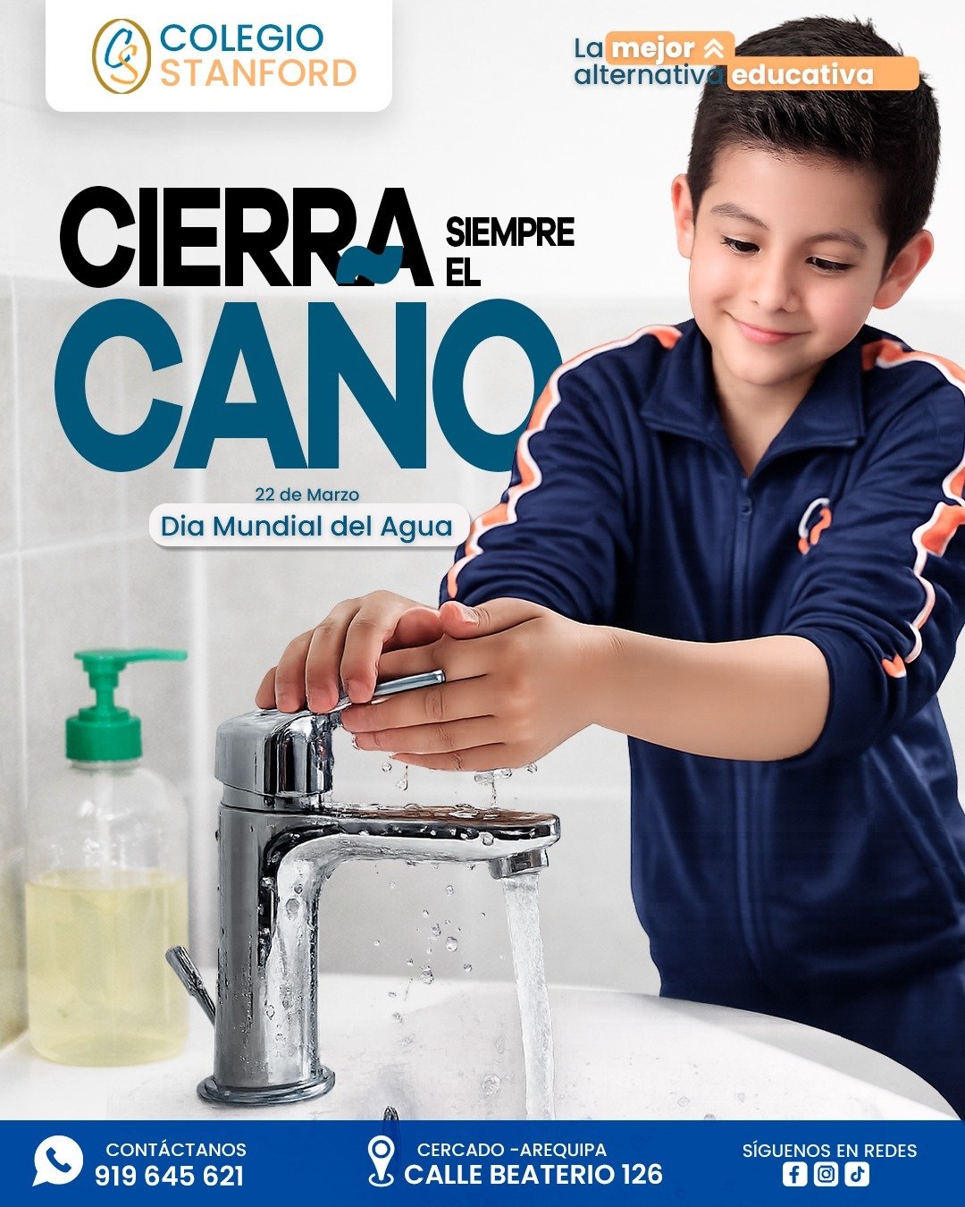 Diseño de campaña Día Mundial del Agua para Colegio Stanford - Arequipa