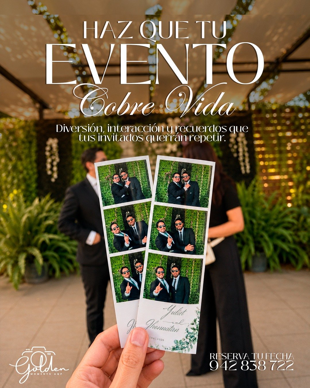 Diseño de pieza para Golden Moments AQP - cabina de fotos para eventos